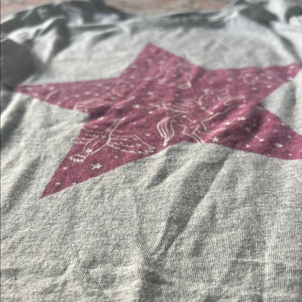 Gap Girls Gray Graphic Long Sleeve Top Size L (10)